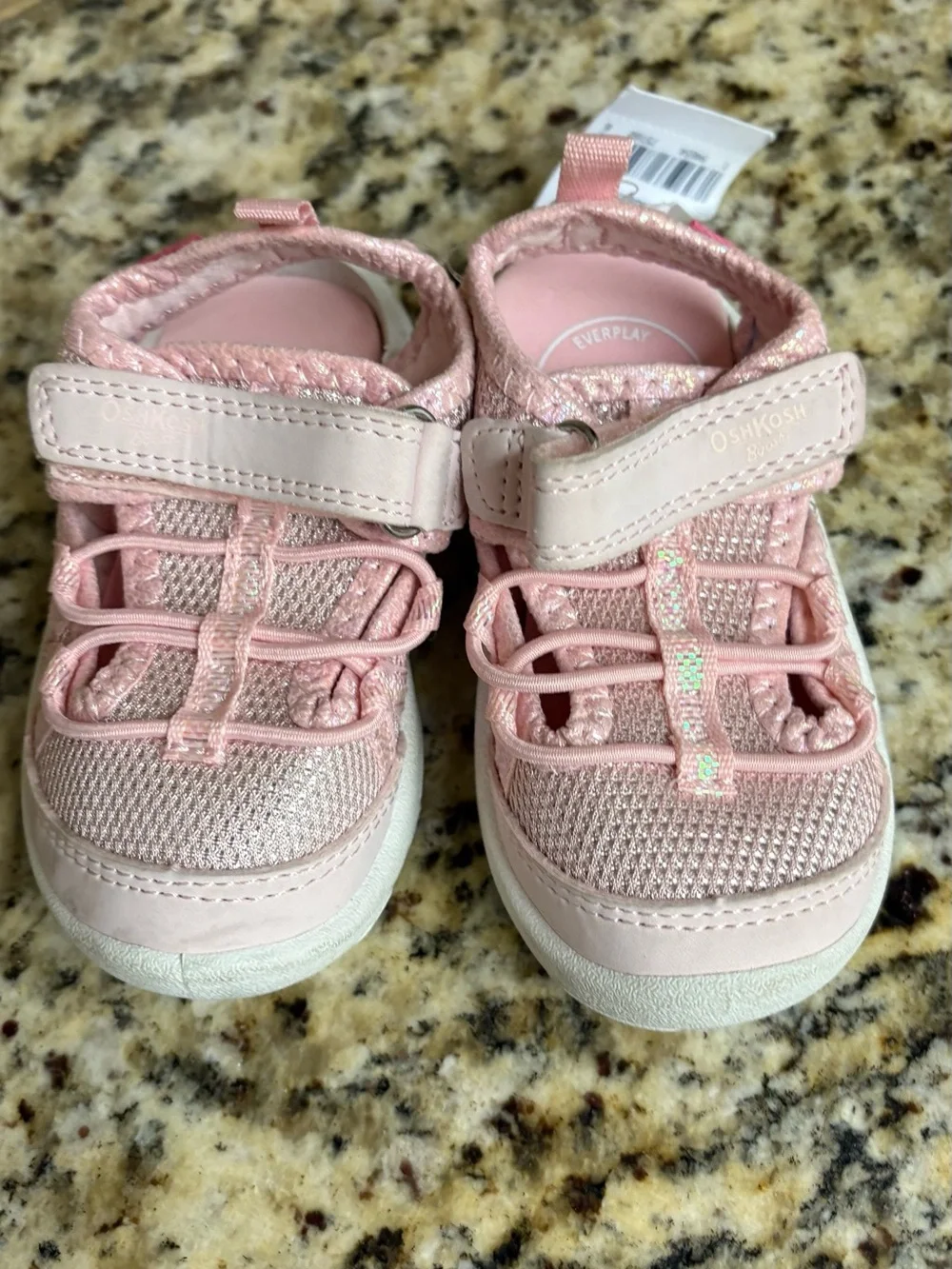 OshKosh B'gosh Light Pink Toddler Sneakers with Hook-and-Loop Strap